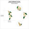 wholesale 14K Gold Green Crystal Vine Leaves Drop Earrings for Women-0-3