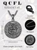 wholesale 925 Sterling Silver S925 Virgo Zodiac Necklace for Men - 3D Engraved Pendant with Box Chain (Silver)-0-1
