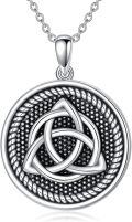 wholesale TOUPOP Celtic Knot Necklace Sterling Silver Luck Irish Pendant Necklace Birthday Christmas Friendship Jewelry For Women -0-0