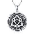 TOUPOP Sterling Silver Celtic Knot Pendant Necklace Irish Luck Jewelry-0-0