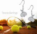 wholesale 925 Sterling Silver Sports Lovers Tennis Racket Drop Earrings Gift for Her-0-4