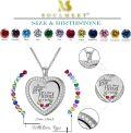 wholesale S925 Sterling Silver & Birthstones Heart Mother Floating Locket Necklace Gift for Mom-0-4