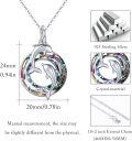 wholesale 925 Sterling Silver Dolphin Necklace with Rainbow Crystal Pendant for Women's Mothers Day Gifts-0-5