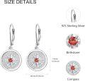 wholesale 925 Sterling Silver Compass Drop Earrings with Symbolic Design for Women & Men - Adventure-Themed Gift-0-5