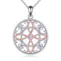 wholesale 925 Sterling Silver Round Celtic Knot with Stones and Scrollwork Pendant Necklace for Women Witchcraft Jewelry 36 Chain-0-0