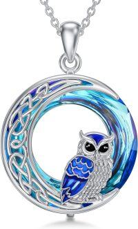 wholesale TOUPOP Owl Necklace Sterling Silver Owl Pendant Necklace With Crystal Christmas Owls Gifts For Women -undefined