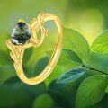 wholesale 925 Sterling Silver Green Moss Agate Vine Design Adjustable Ring for Women-0-4