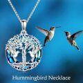 TOUPOP Sterling Silver Crystal Hummingbird Cardinal Necklace-0-1