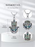 wholesale 925 Sterling Silver Abalone Shell Hamsa Tree Of Life Pendant Necklace-0-1