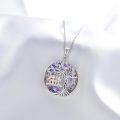 wholesale 925 Sterling Silver & Purple Crystal Tree of Life Sister Necklace, 18\ Rolo Chain, Best Friend Gift for Women-0-4