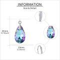 wholesale 925 Sterling Silver Teardrop Purple Blue Aurora Borealis Crystals Leverback Earrings-0-4