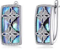 wholesale 925 Sterling Silver Abalone Celtic Cross Filigree Hoop Earrings-Celtic