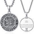 wholesale S925 Sterling Silver Gemini Zodiac Pendant Necklace  for Men - Astrological Jewelry-0-0