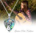 wholesale Sterling Silver Guitar Pick Pendant Necklace Musical Jewelry Gift-0-11