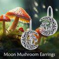 wholesale 925 Sterling Silver Celtic Moon & Mushrooms Leverback Drop Earrings-0-1
