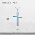 wholesale 925 Sterling Silver Blue Stone Inlay Cross Pendant Necklace - Vintage Bohemian Style Jewelry for Women Gifts-0-5