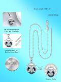 TOUPOP S925 Sterling Silver Black Freshwater Pearl Graduation Owl Pendant Necklace-0-4