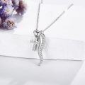 wholesale 925 Sterling Silver Cornicello Cross Pendant Necklace Good Luck Protection Amulet  for Women-0-2