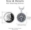 wholesale 925 Sterling Silver Archangel St.Michael Protect Us Pendant Necklace for Men-0-1