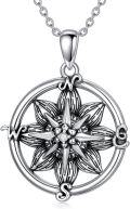 wholesale 925 Sterling Silver Compass Pendant Necklace with Starfish Design - Nautical s for Women-0-0
