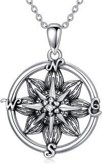 wholesale 925 Sterling Silver Compass Pendant Necklace with Starfish Design - Nautical s for Women-Lotus