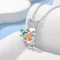 wholesale 925 Sterling Silver Bunny Necklace with Crystal - Cute Fashion Jewelry Gift for Women & Teens-0-1