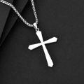 wholesale 925 Sterling Silver  Cross Pendant with Box Chain - Christmas/Birthday Gift for Him-0-1