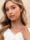 TOUPOP 14K Gold Plated Sterling Silver Amber Butterfly Dragonfly Scorpion Bumble Bee Teardrop Baltic Pendant-0-1