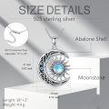 wholesale  925 Sterling Silver Moonstone Sun and Moon Necklace for Women, Celtic Knot Pendant, Gift for Christmas Mother's Day Valentine's Day-0-4