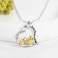wholesale 925 Sterling Silver Heart Pendant with Ducks Love You Forever Charm Necklace Gifts for Women Girls-0-1