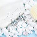 wholesale 925 Sterling Silver Palm Tree Turquoise Stone Hook Earring Beach Jewelry-0-1