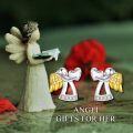 wholesale 925 Sterling Silver Gold Plated Heart-Shaped Crystal Guardian Angel Stud Earrings for Women's Gifts-0-5