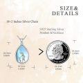 wholesale 925 Sterling Silver Blue Moonstone Teardrop Mother Daughter Pendant Necklace-0-3