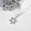 wholesale 925 Sterling Silver Star of David Pendant Jewish Necklace for Men & Women-0-4