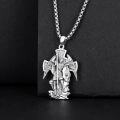 wholesale 925 Sterling Silver &  Saint Michael Pendant Cross Necklace for Men Women  24 Chain-0-3