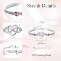 wholesale Sterling Silver Adjustable Infinity Heart Bangle for Women-0-15