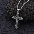 wholesale 925 Sterling Silver 925 Moonstone Projection Cross Necklace with Customizable Photo Pendant - Elegant  for Her Him-0-1