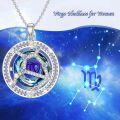 wholesale TOUPOP Valentine's Day Gifts For Her Zodiac Necklace For Women Sterling Silver Constellation Pendant With Circle Crystal Horoscope Sign Astrology Birthstone Birthday Jewelry Gifts For Women Her Mom -0-2