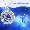 TOUPOP Sterling Silver Crystal Zodiac Necklace Constellation Pendant Gift-0-2