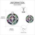 wholesale 925 Sterling Silver Abalone Shell Compass Pendant Necklace  for Women-0-3