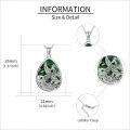 wholesale 925 Sterling Silver Green Stone Teardrop Pendant with Phoenix Design - Mothers Day Gift for Her-0-4