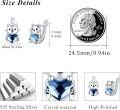 wholesale 925 Sterling Silver Cat Heart Blue Crystal Studs Huggies Earrings for Women Girls-0-4