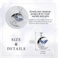 wholesale 925 Sterling Silver Crescent Moon Butterfly Pendant Necklace with Green and Blue Enamel Accents-0-2