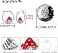 wholesale 925 Sterling Silver Mushroom Frog Huggie Hoop Earrings for Women Girls Minimalist  38mm Diameter-0-1
