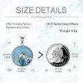 wholesale 925 Sterling Silver Abalone Shell & Turquoise Mountain Pendant Necklace for Women Nature Lover Gifts-0-4