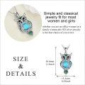 wholesale 925 Sterling Silver Turquoise and Green Enamel Owl Pendant Necklace for Women-0-4