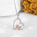 wholesale 925 Sterling Silver Frog Heart-Shaped Pendant Necklace Animal  for Her-0-3