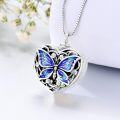 wholesale 925 Sterling Silver Butterfly Heart Locket Cremation Jewelry with Funnel and Fill Tool - Gold Plated 24 Chain (Memorial Ashes Holder)-0-2