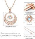 wholesale 925 Sterling Silver Celtic Knot Moon and Star Pendant Necklace with Blue Moonstone for Women-0-10