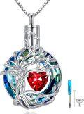 wholesale Sterling Silver Crystal Tree of Life Urn Necklace for Ashes Memorial Jewelry-0-0